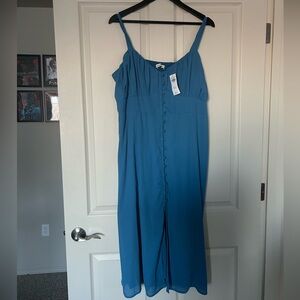 Abercrombie Button-Through Slim Midi Dress, XL Petite